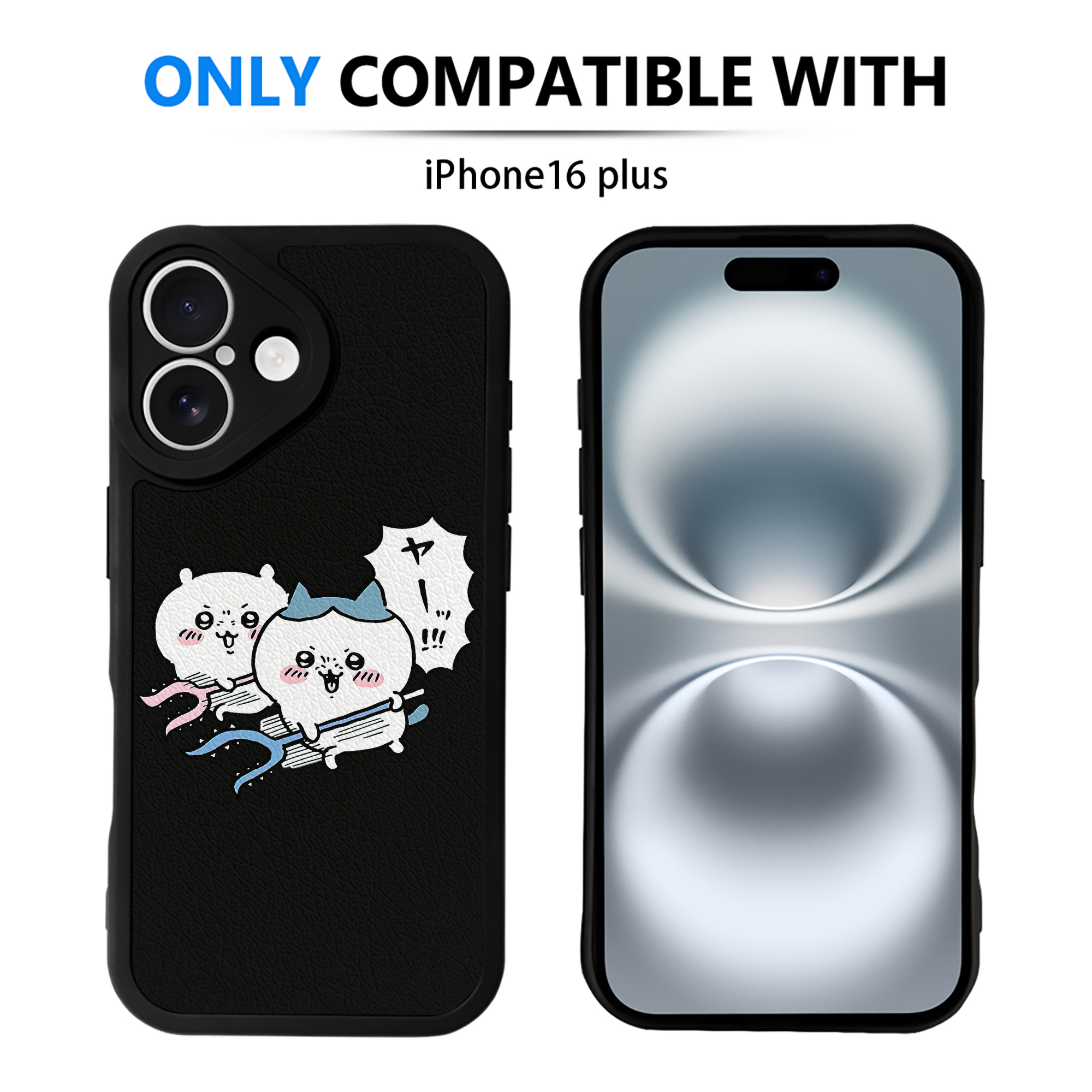 （画像用） ちいかわ ハチワレ Chii-kawa hachiware 【iPhone 16シリーズ対応】シリコンスマホケース（レザー調） 材質：シリコン